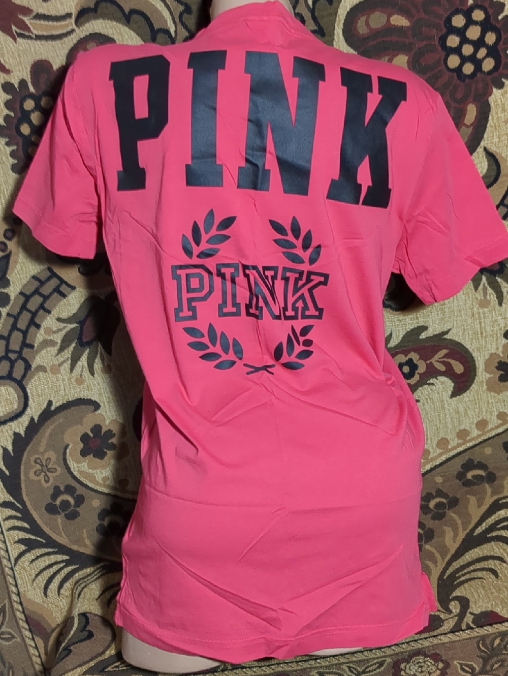 PINK Victoria's Secret Short Sleeve Tee Berry Red